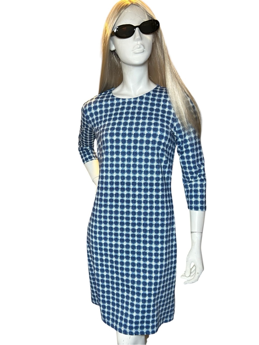 J.McLaughlin Catalina Cloth Dress Blue White Minimal Coastal Classic Size S